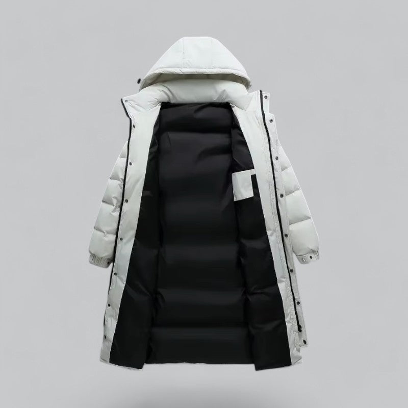 Mens Quilted Puffer Parka Long Hooded Style