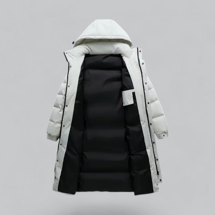 Mens Quilted Puffer Parka Long Hooded Style