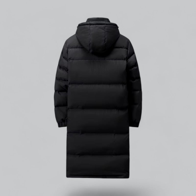 Mens Quilted Puffer Parka Long Hooded Style