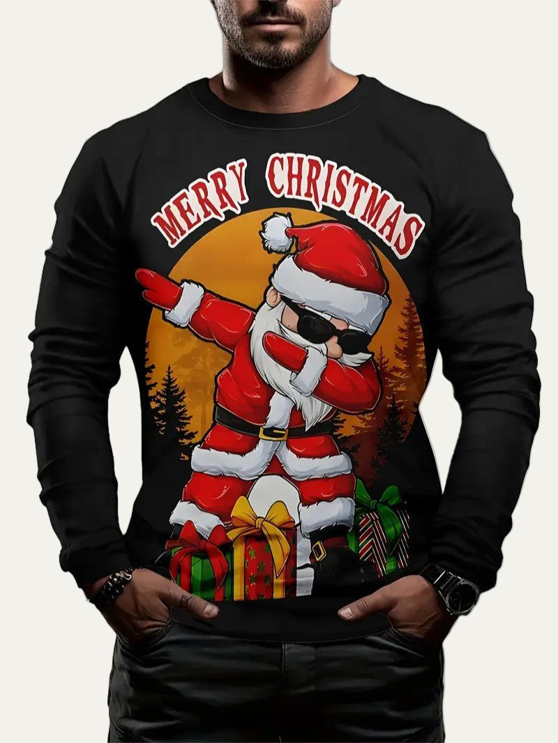 Mens Sweatshirt with Graphic Print Crewneck Comfortable Fit