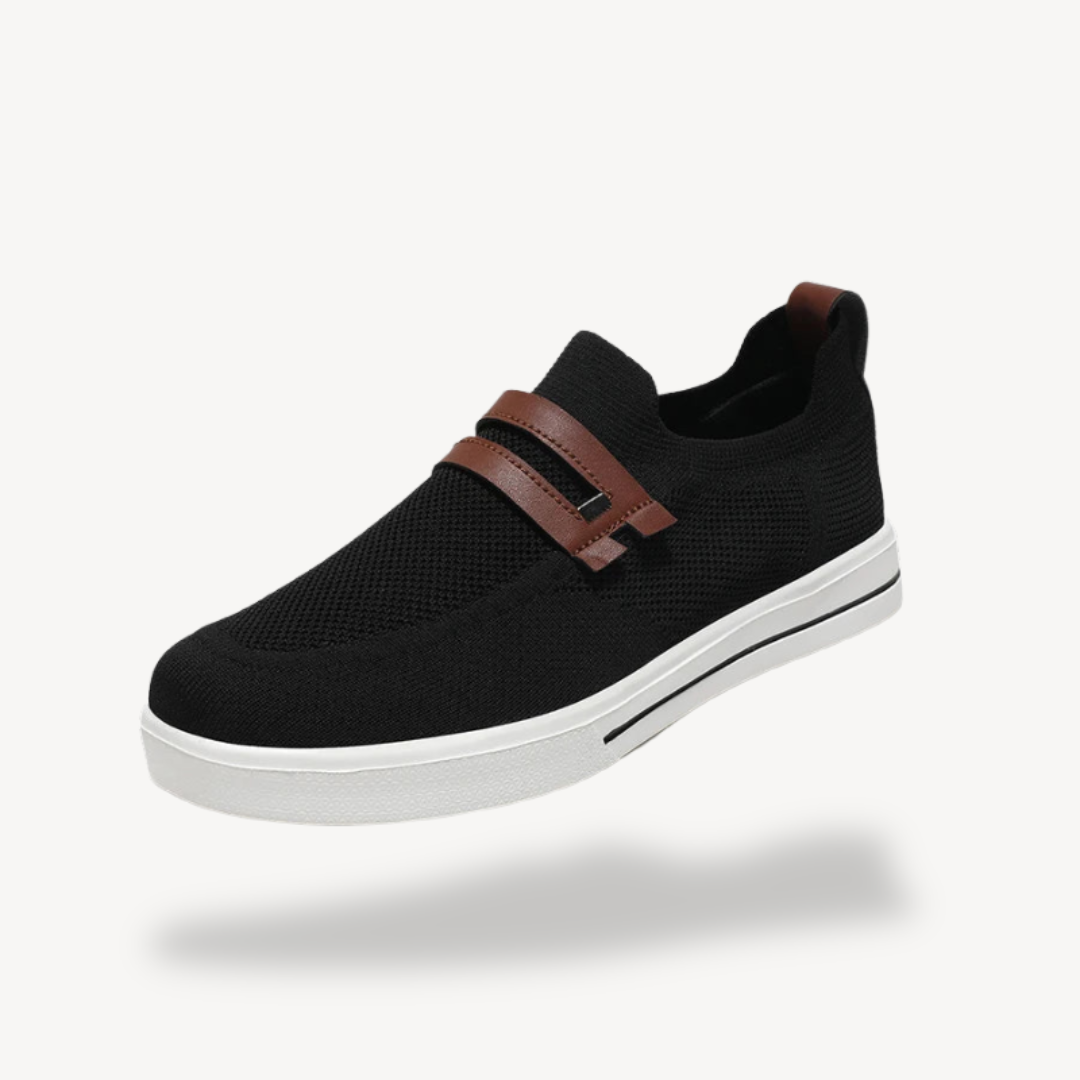 Mens Slip-On Sneakers Knit Upper