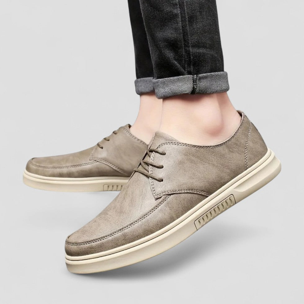 Mens Leather Orthopedic Business Casual Lace-Up Shoes