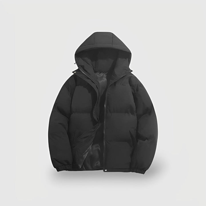 Mens Puffer Jacket with Hood Insulated Warm Fit - BritishMode