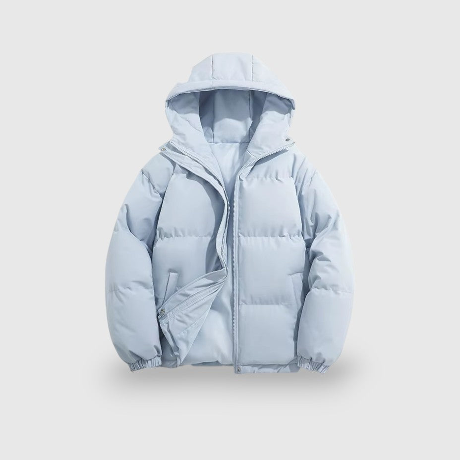 Mens Puffer Jacket with Hood Insulated Warm Fit