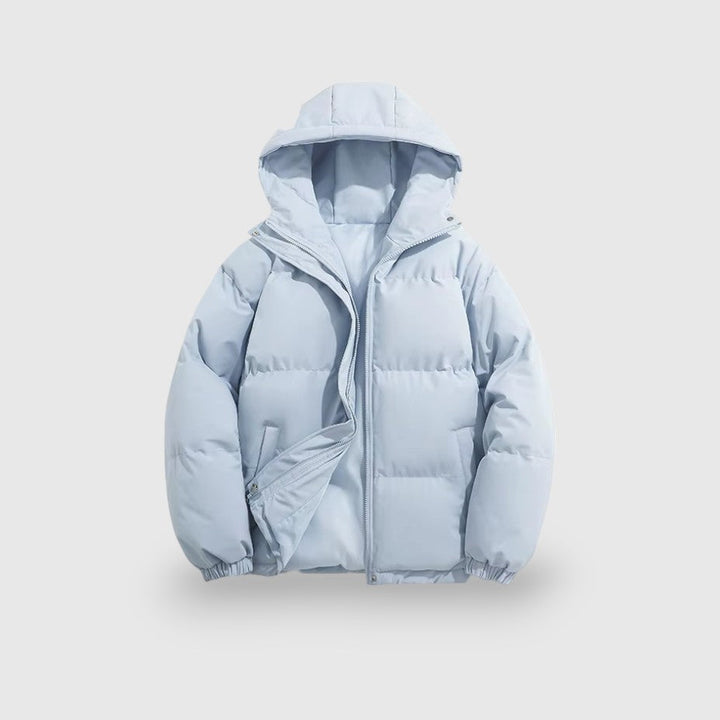 Mens Puffer Jacket with Hood Insulated Warm Fit