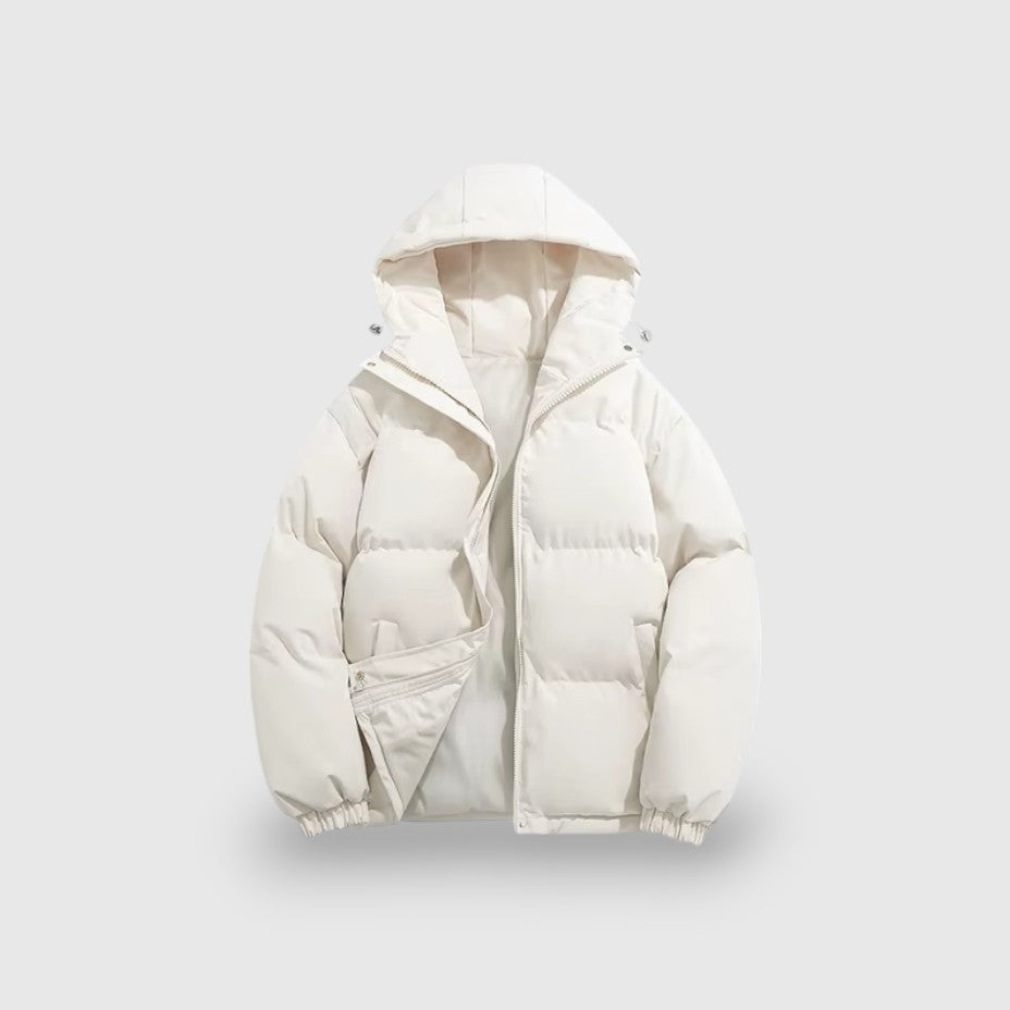 Mens Puffer Jacket with Hood Insulated Warm Fit