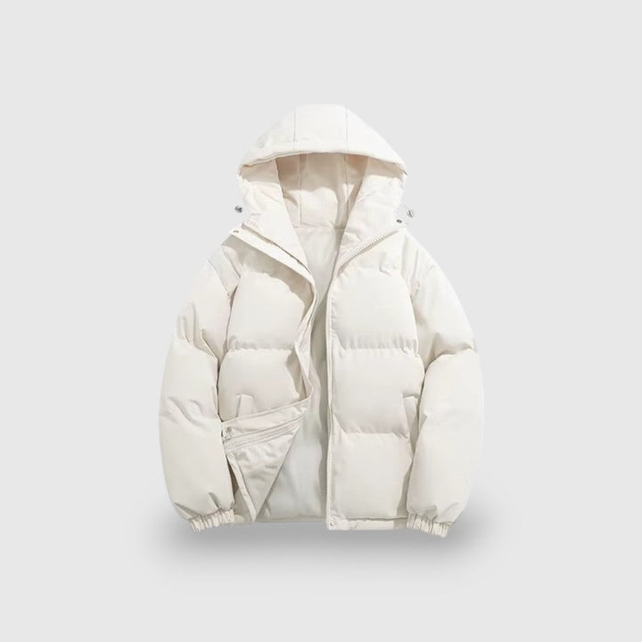 Mens Puffer Jacket with Hood Insulated Warm Fit
