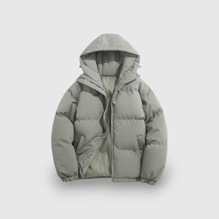 Mens Puffer Jacket with Hood Insulated Warm Fit