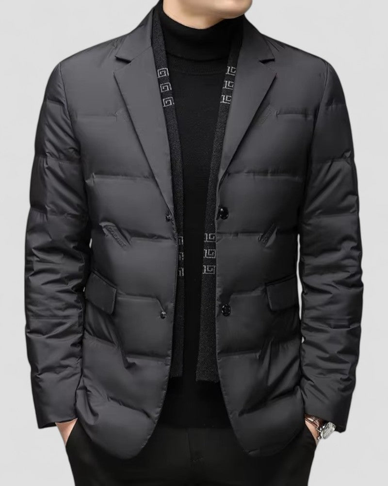 Mens Quilted Blazer Jacket Tailored Fit - BritishMode