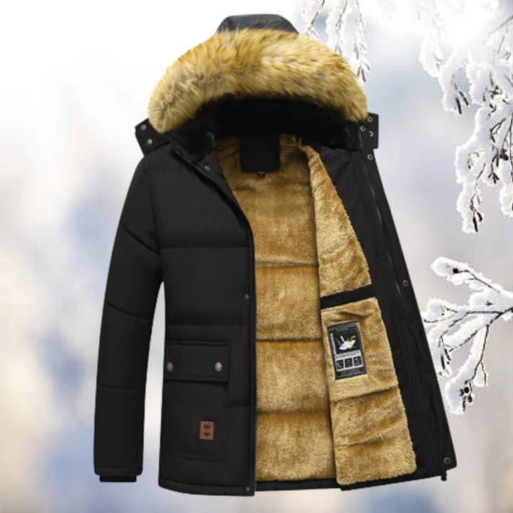 Mens Quilted Parka Coat with Fleece Lining Regular Fit - BritishMode