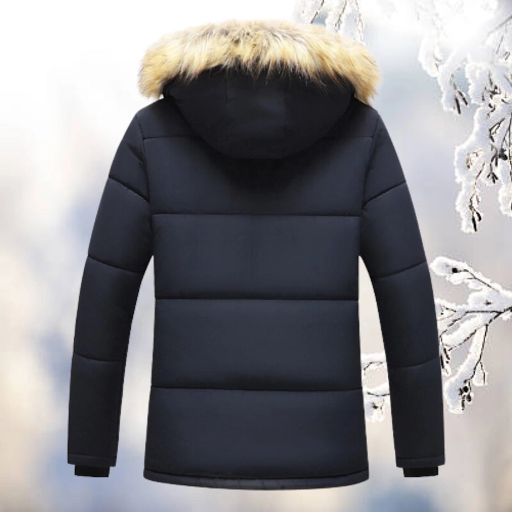 Mens Quilted Parka Coat with Fleece Lining Regular Fit