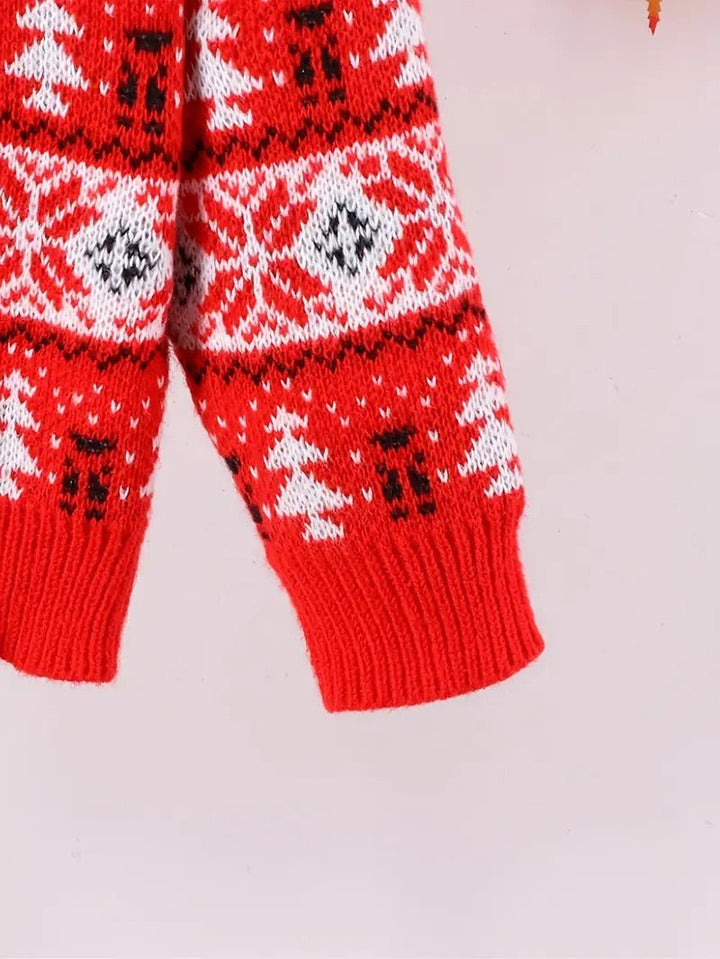 Mens Knit Sweater Reindeer Pattern Crewneck