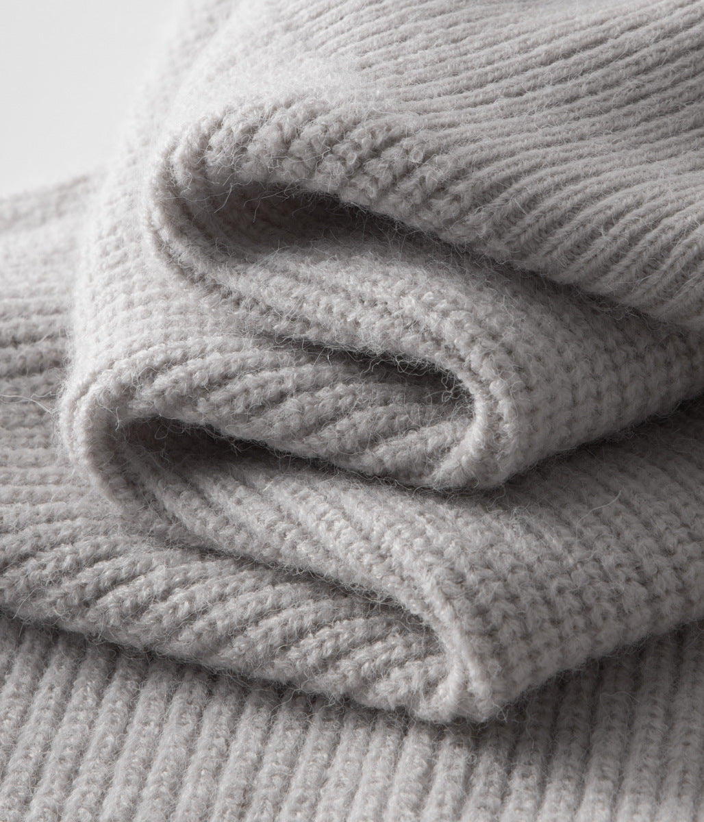 Mens Ribbed Sweater Full-Zip Knit