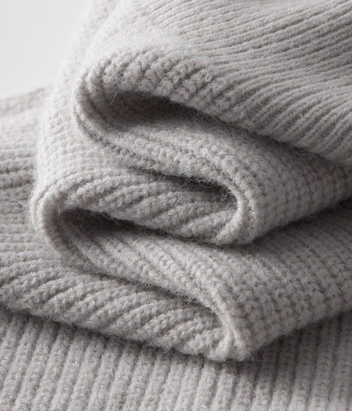 Mens Ribbed Sweater Full-Zip Knit