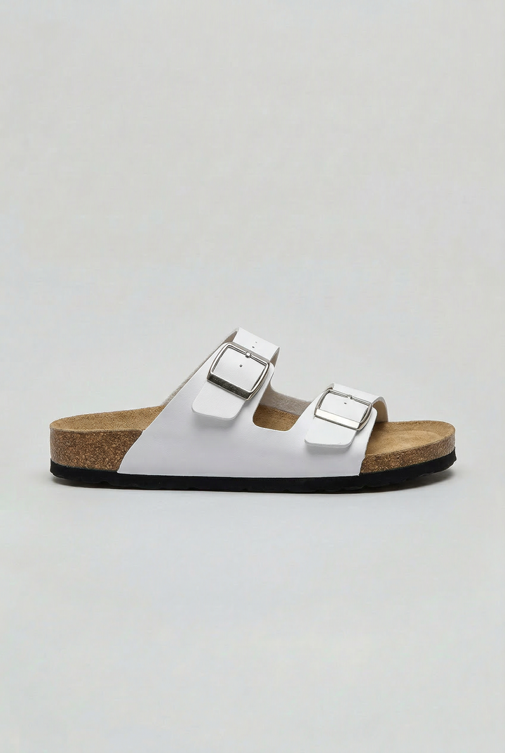Mens Sandals Double Buckle Contoured Footbed - BritishMode