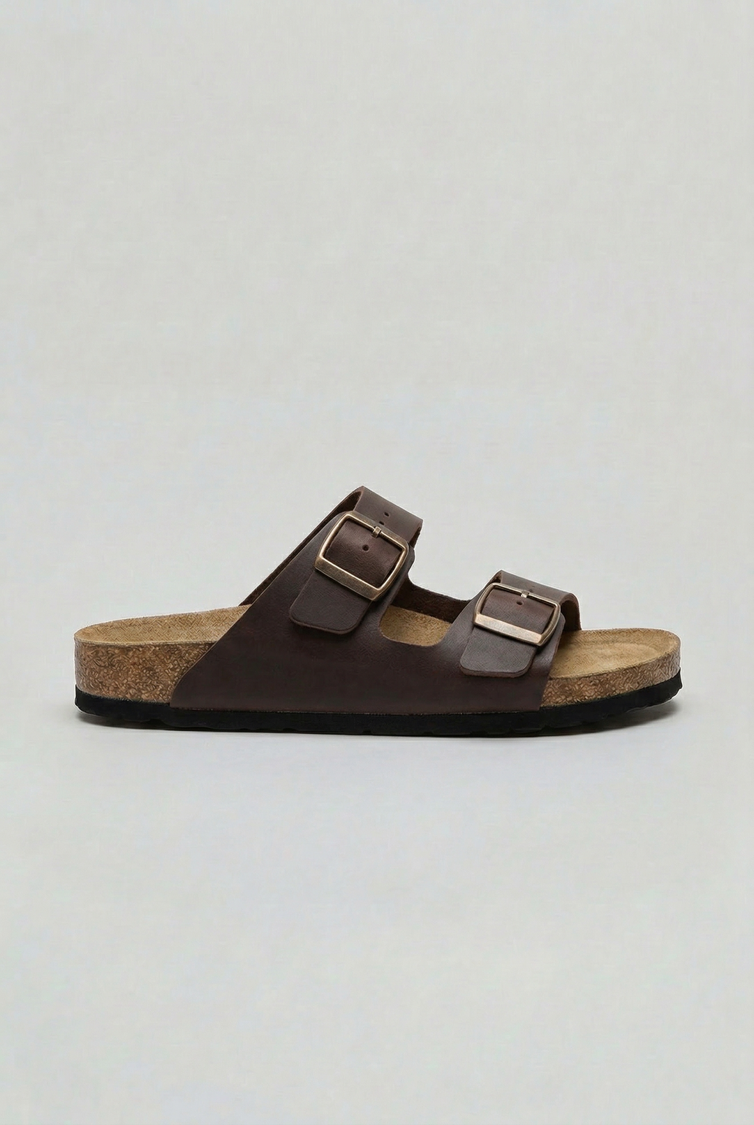 Mens Sandals Double Buckle Contoured Footbed