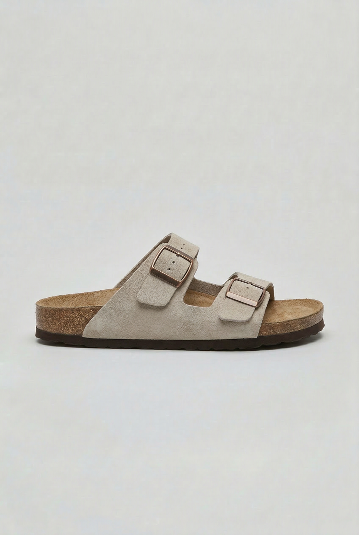 Mens Sandals Double Buckle Contoured Footbed