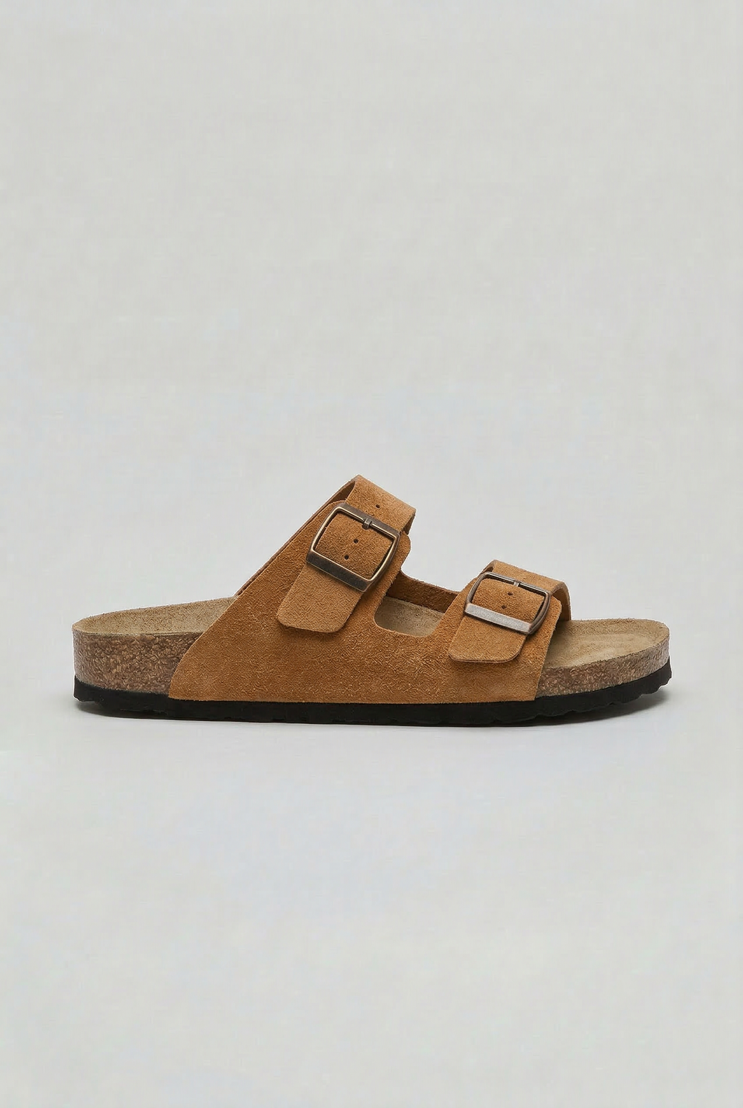 Mens Sandals Double Buckle Contoured Footbed