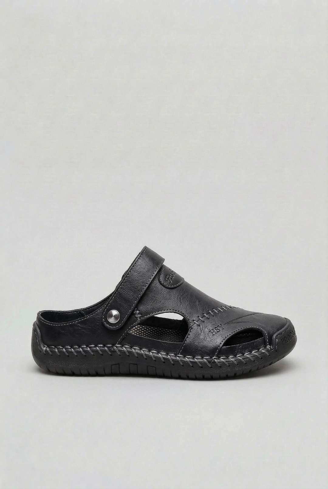 Mens Sandals Faux Leather Closed Toe