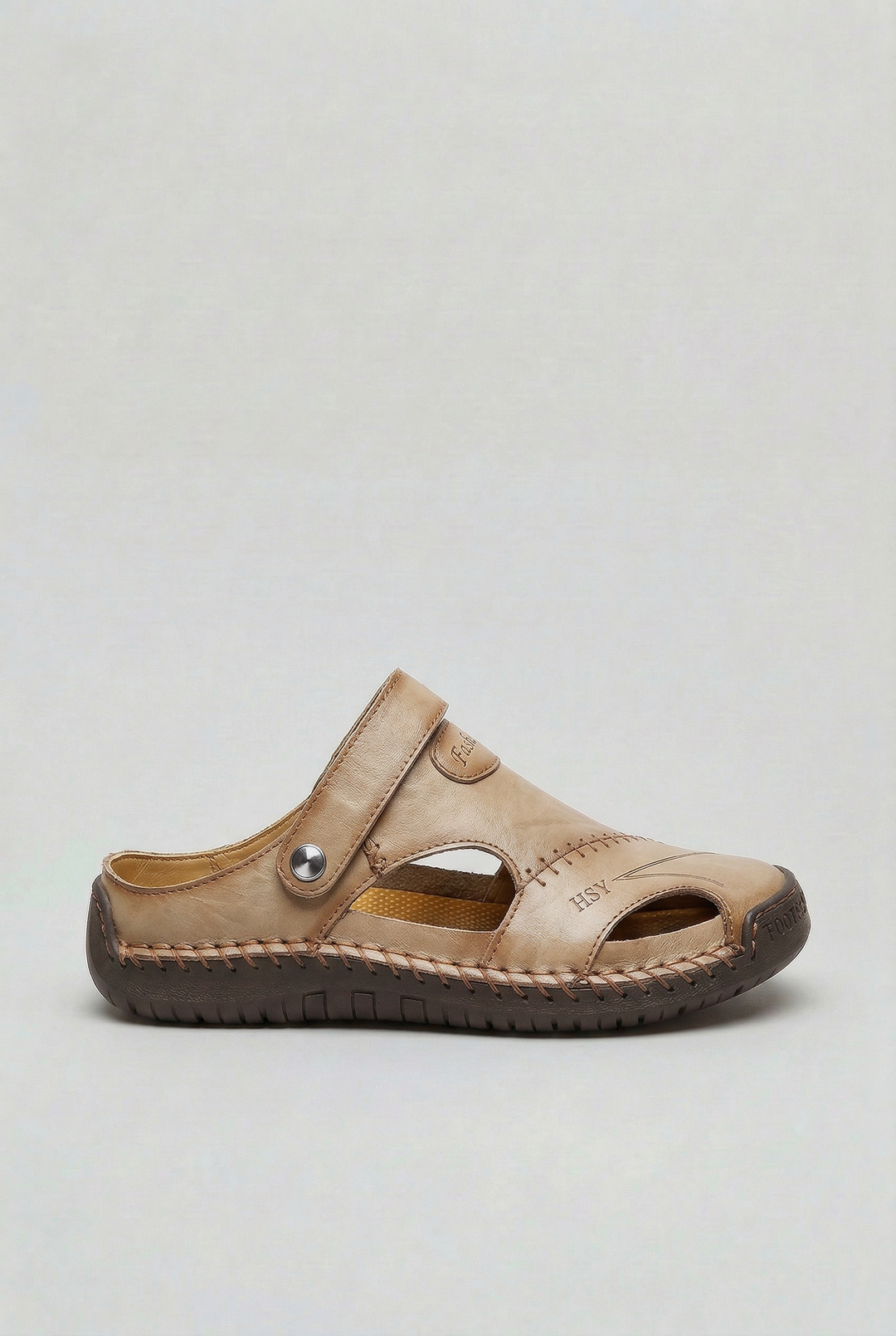 Mens Sandals Faux Leather Closed Toe