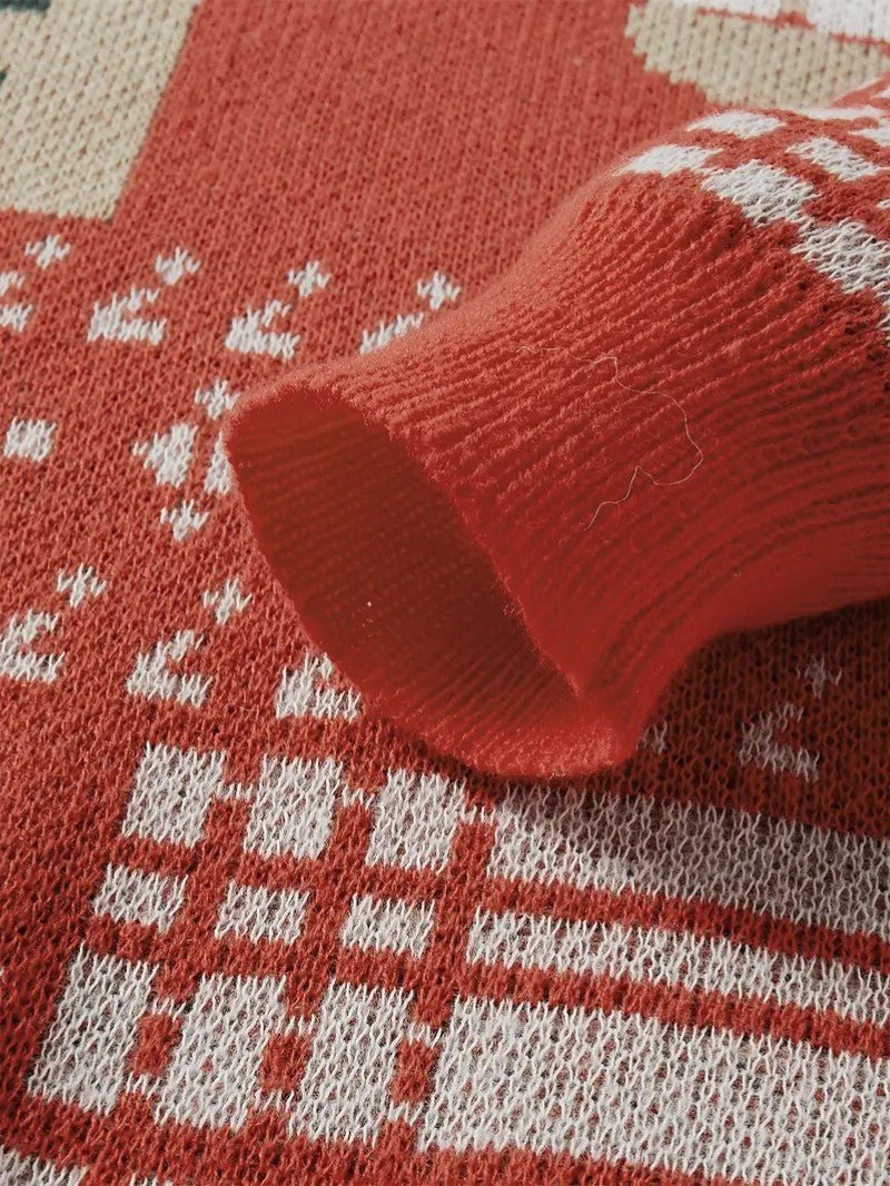 Mens Knit Sweater Patchwork Regular Fit