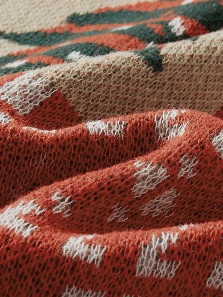 Mens Knit Sweater Patchwork Regular Fit