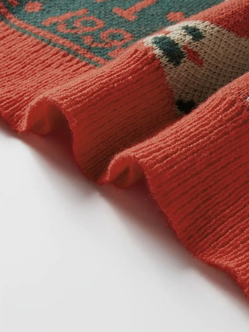 Mens Knit Sweater Patchwork Regular Fit