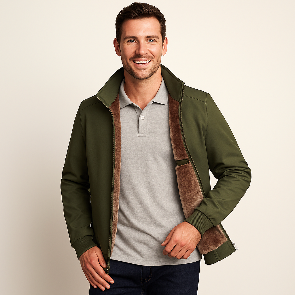 Mens Bomber Jacket Sherpa Lined Winter Warm