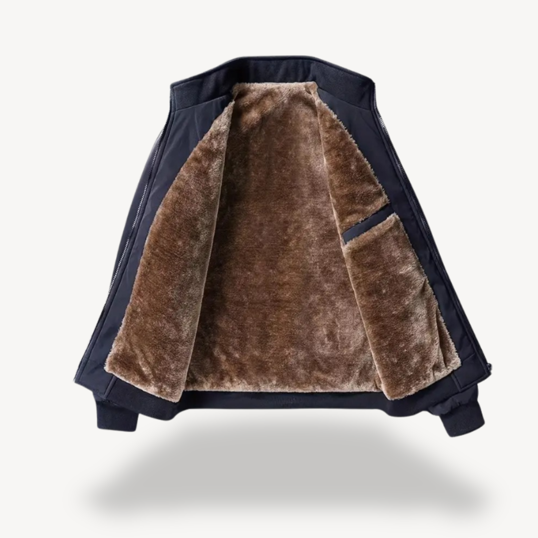 Mens Bomber Jacket Faux Fur Lined Winter Style