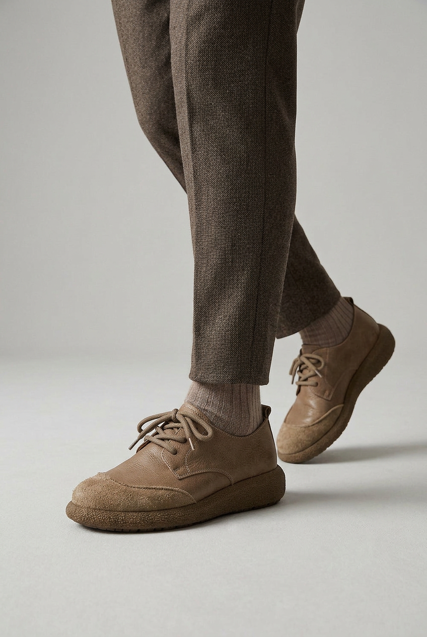 Mens Shoes Suede and Leather Look Cushioned Insole