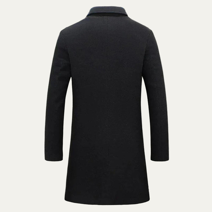 Mens Tailored Overcoat Wool Three-Button Long Fit
