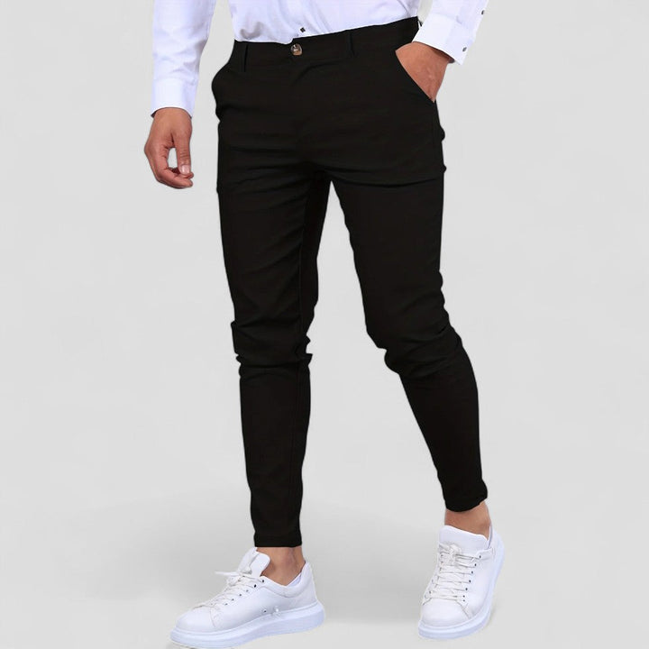 Mens Chino Trousers Slim Fit Cotton Blend