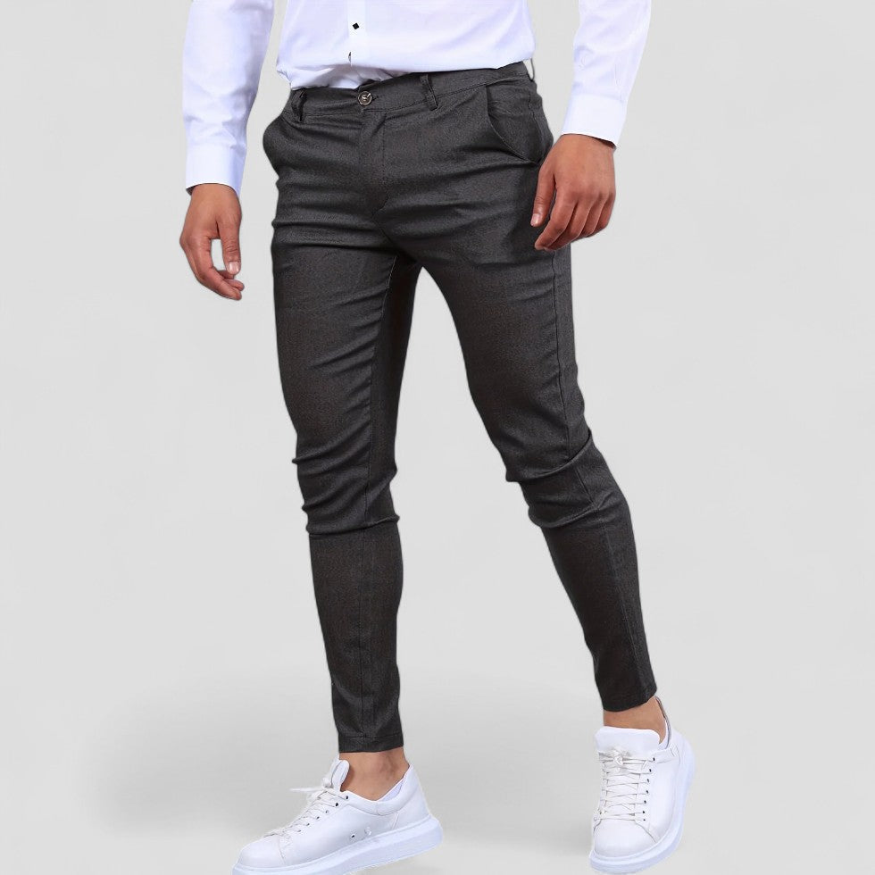 Mens Chino Trousers Slim Fit Cotton Blend