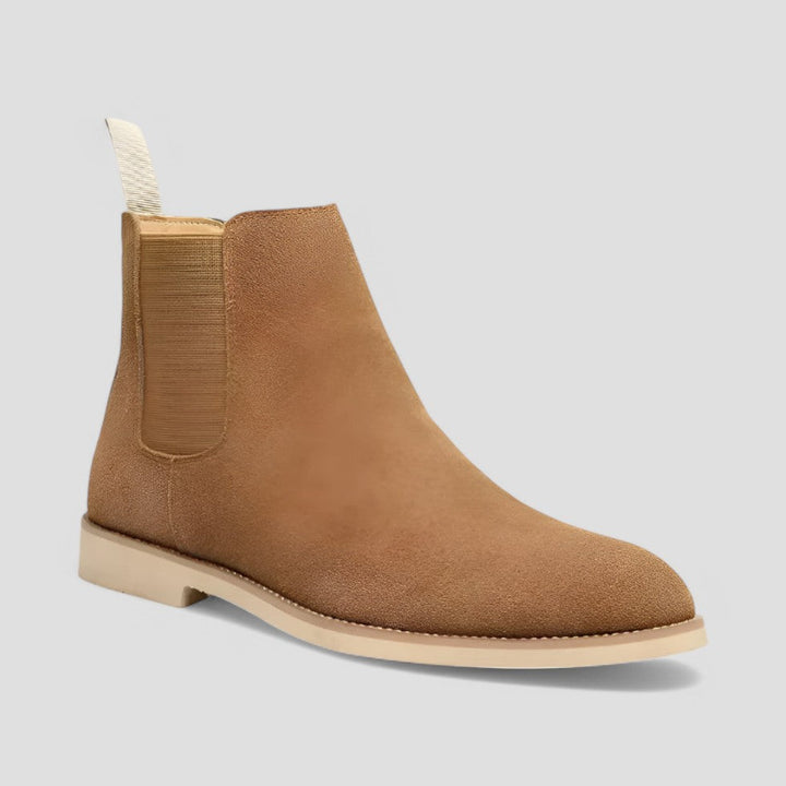 Mens Suede Chelsea Boots Slip-On Classic Casual