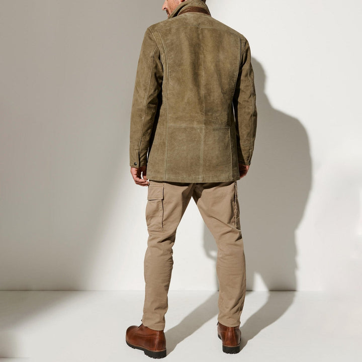 Mens Suede Coat Three-Button Classic Fit
