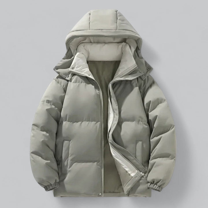 Mens Puffer Jacket Quilted Detachable Hood