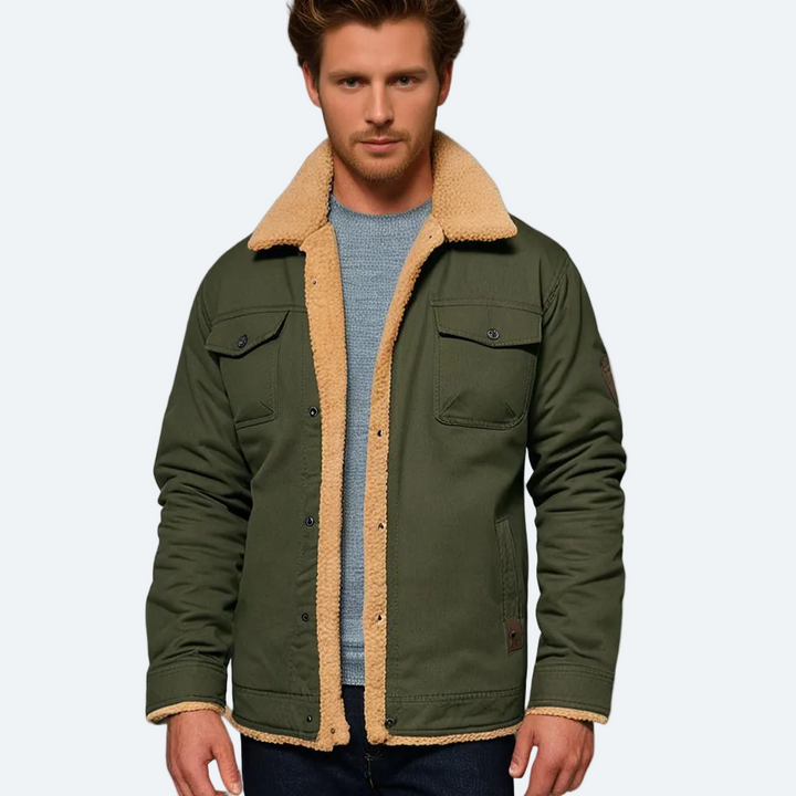 Mens Parka Coat Thermal Insulated Fleece Lined
