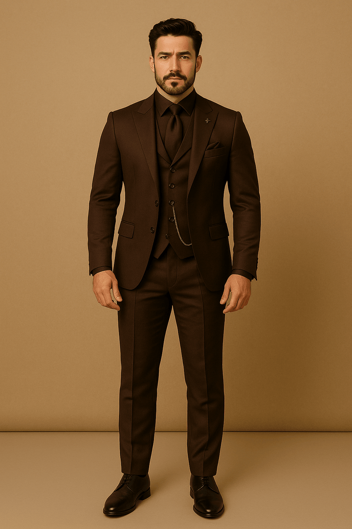 Mens Slim Fit Suit Set Blazer Waistcoat and Trousers Formal