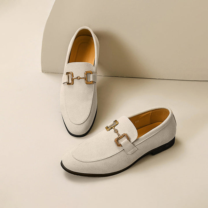 Mens Loafers Almond Toe Horsebit Semi-Formal Style