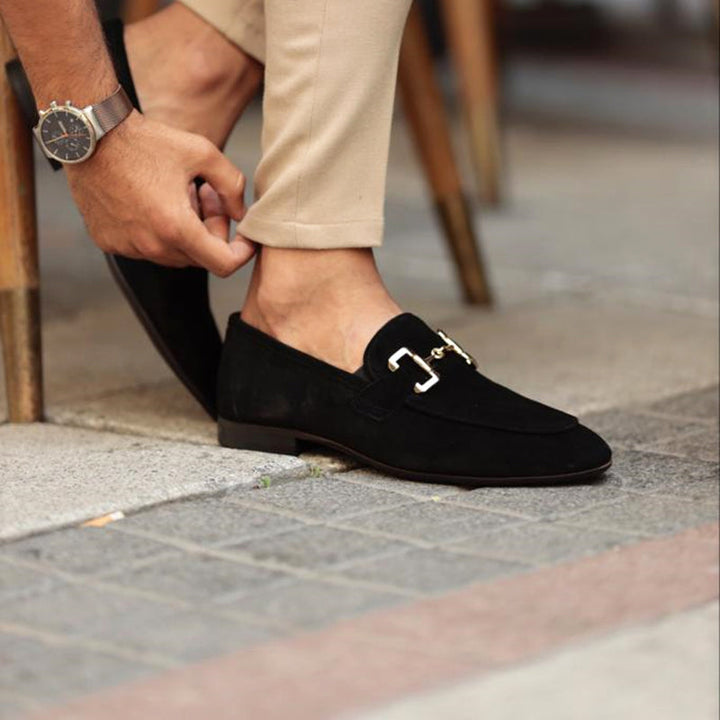 Mens Loafers Almond Toe Horsebit Semi-Formal Style