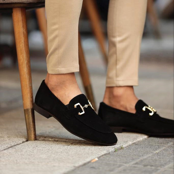 Mens Loafers Almond Toe Horsebit Semi-Formal Style