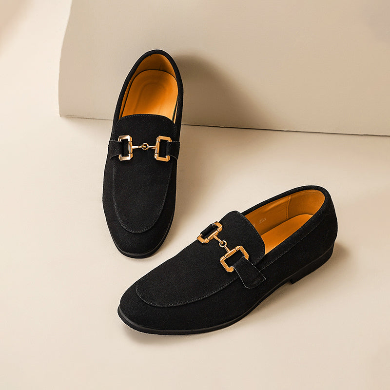 Mens Loafers Almond Toe Horsebit Semi-Formal Style