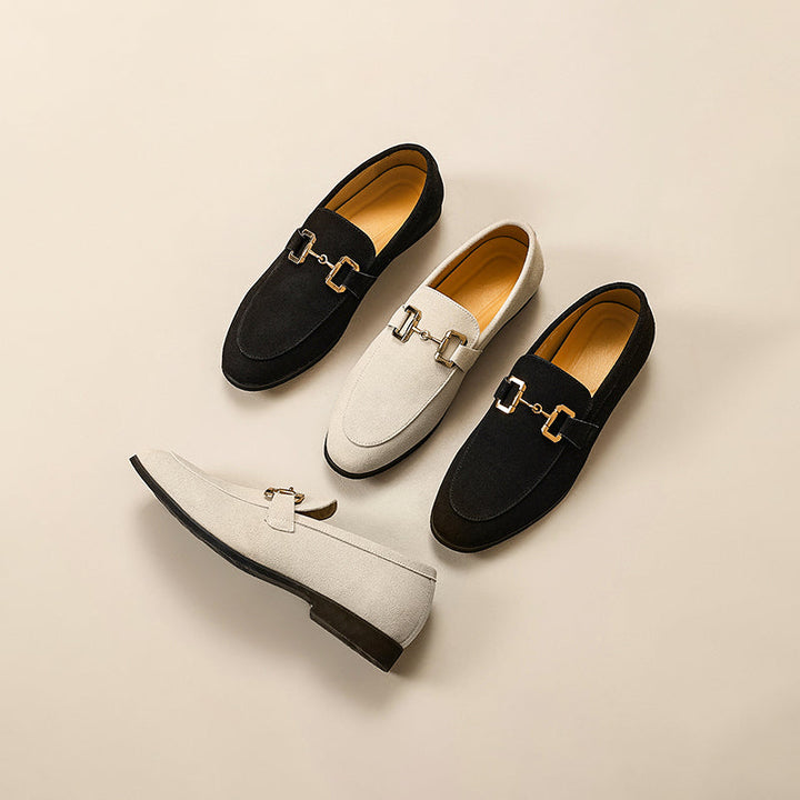 Mens Loafers Almond Toe Horsebit Semi-Formal Style