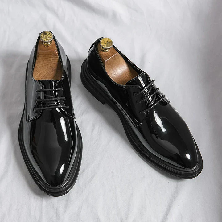 Mens Leather Tie Dress Shoes Classic Style - BritishMode