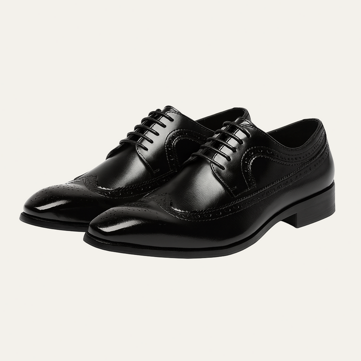 Mens Wingtip Brogue Dress Shoes Leather Classic Fit