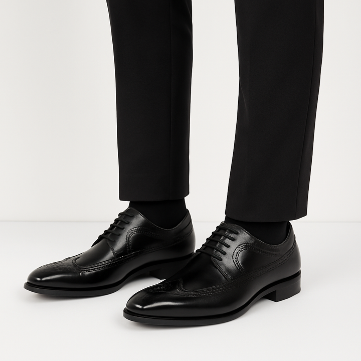 Mens Wingtip Brogue Dress Shoes Leather Classic Fit