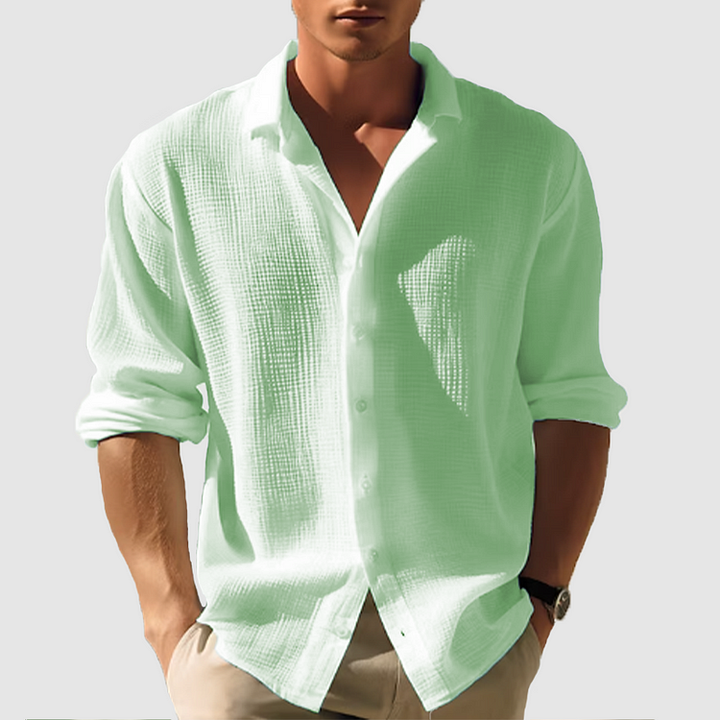 Mens Button-Down Shirt Cotton Relaxed Fit