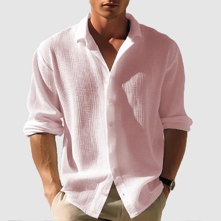 Mens Button-Down Shirt Cotton Relaxed Fit