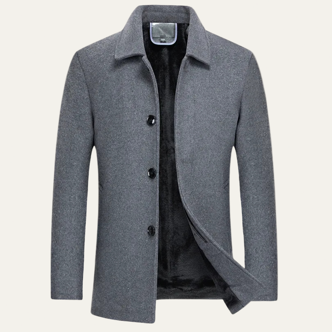 Mens Mac Jacket Plush Lined Three Button