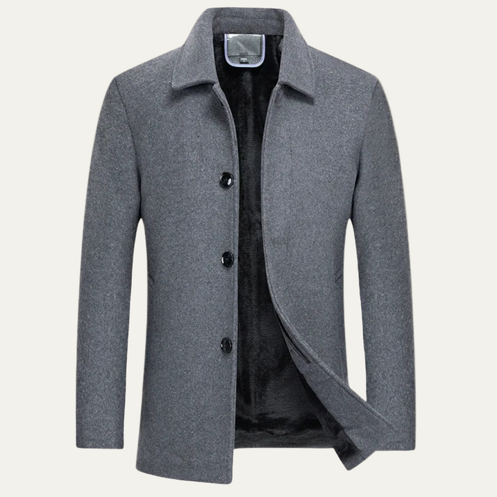 Mens Mac Jacket Plush Lined Three Button